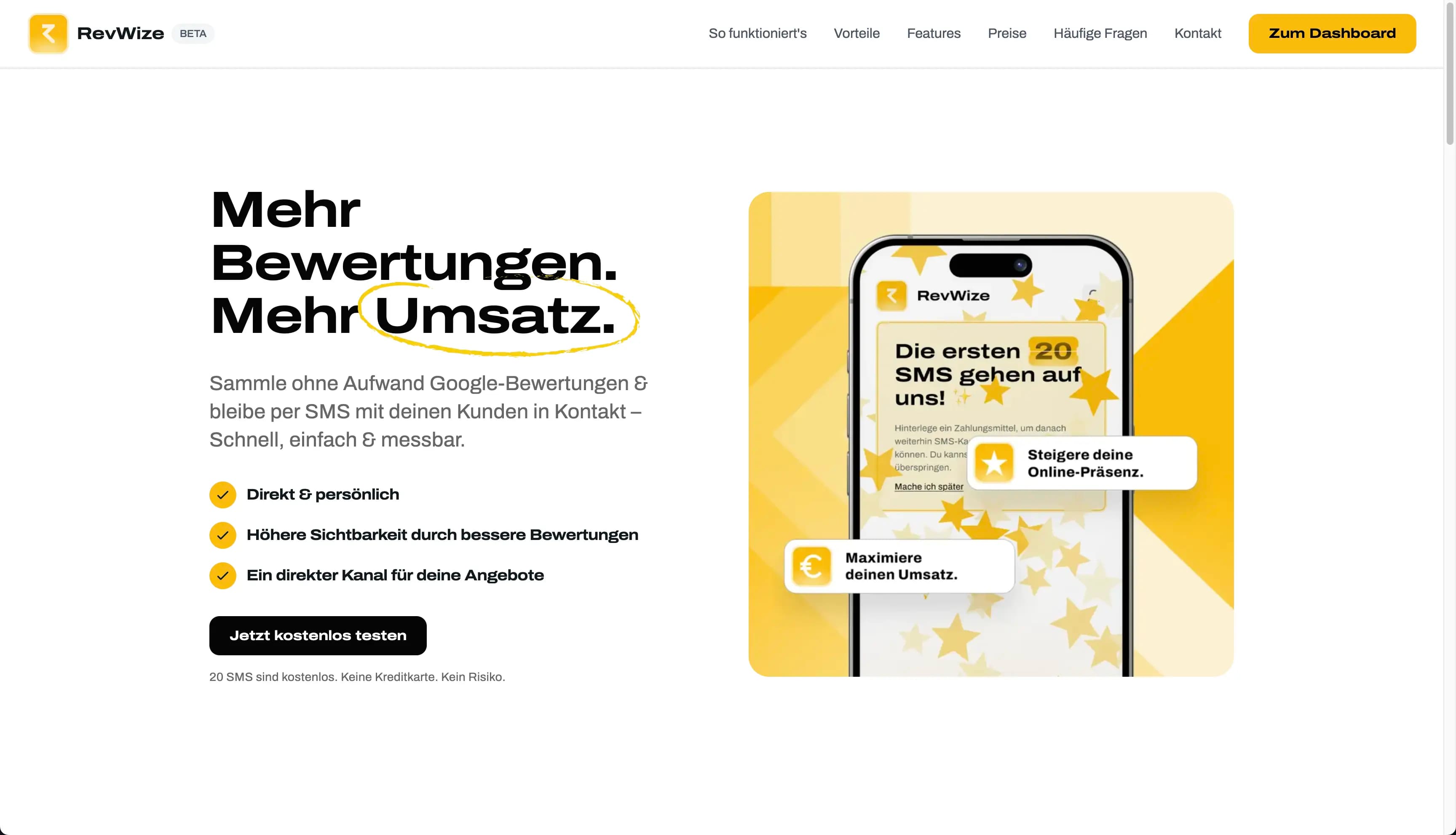 RevWize SaaS dashboard interface